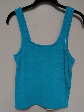 Women's Textured Tank Top - Bright Turquoise